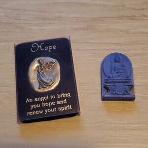 3 Talismans - 2 Angel in My Pocket Coins & 1 Blue Buddha Tsa-Tsa